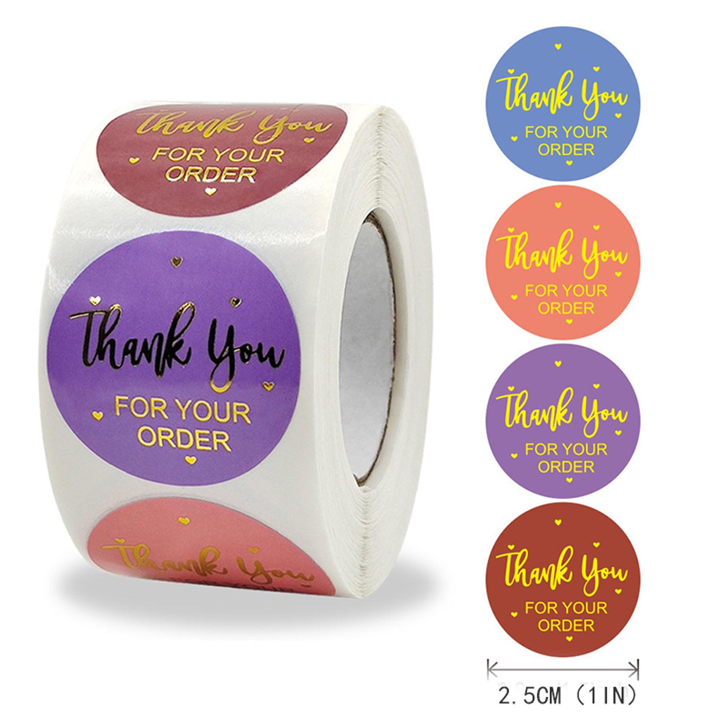 1" THANK YOU FOR YOUR ORDER STICKER ROLL