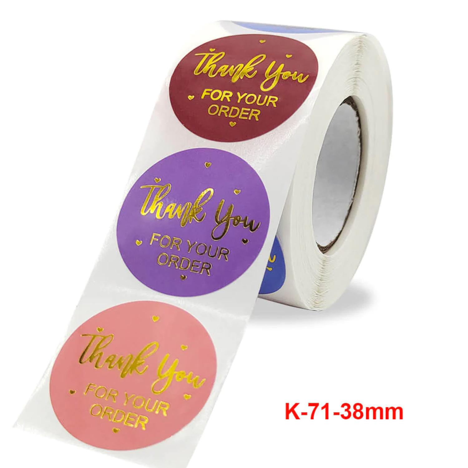 1" THANK YOU FOR YOUR ORDER STICKER ROLL