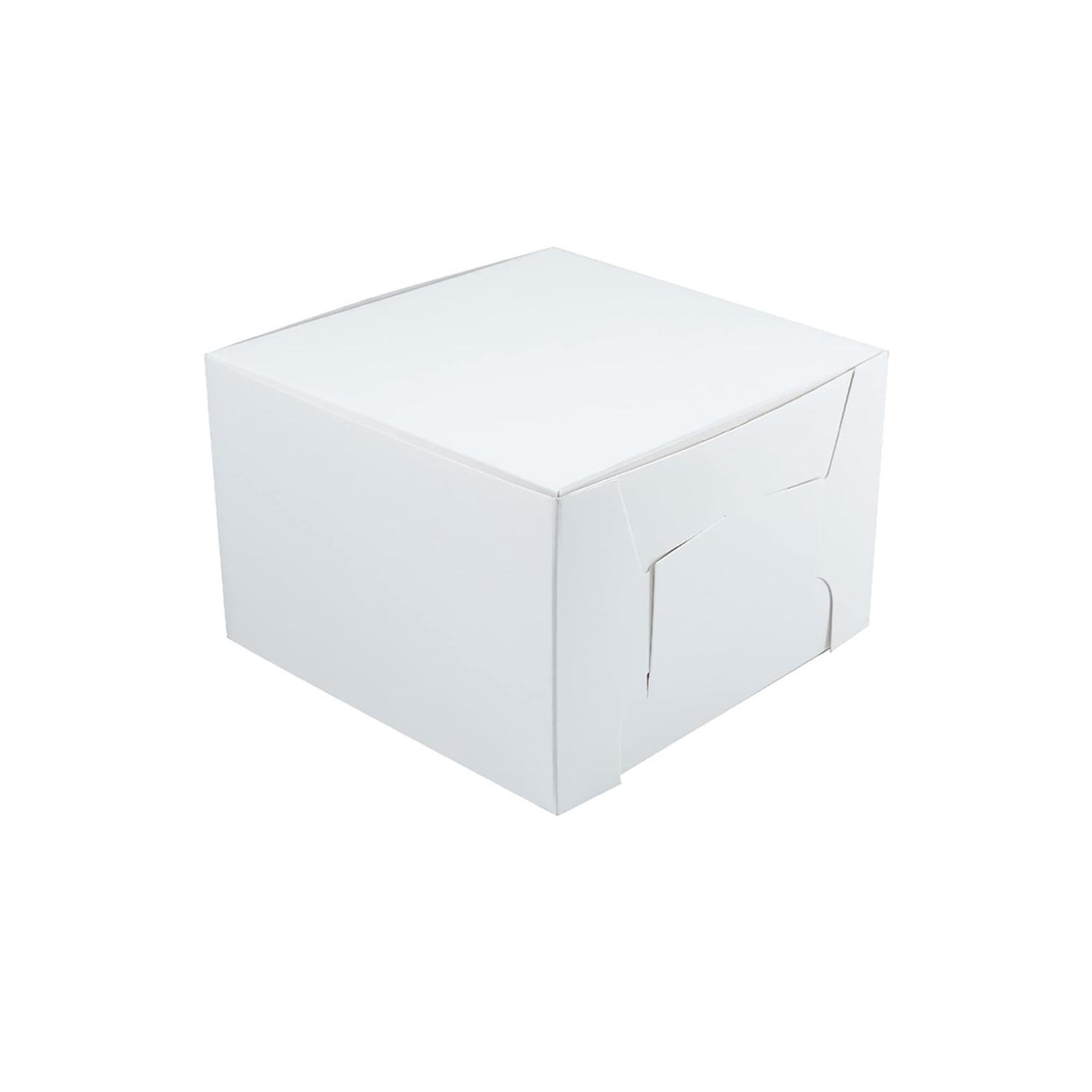 WHITE 10 X 10 X 4 INCH BENTO CAKE BOX