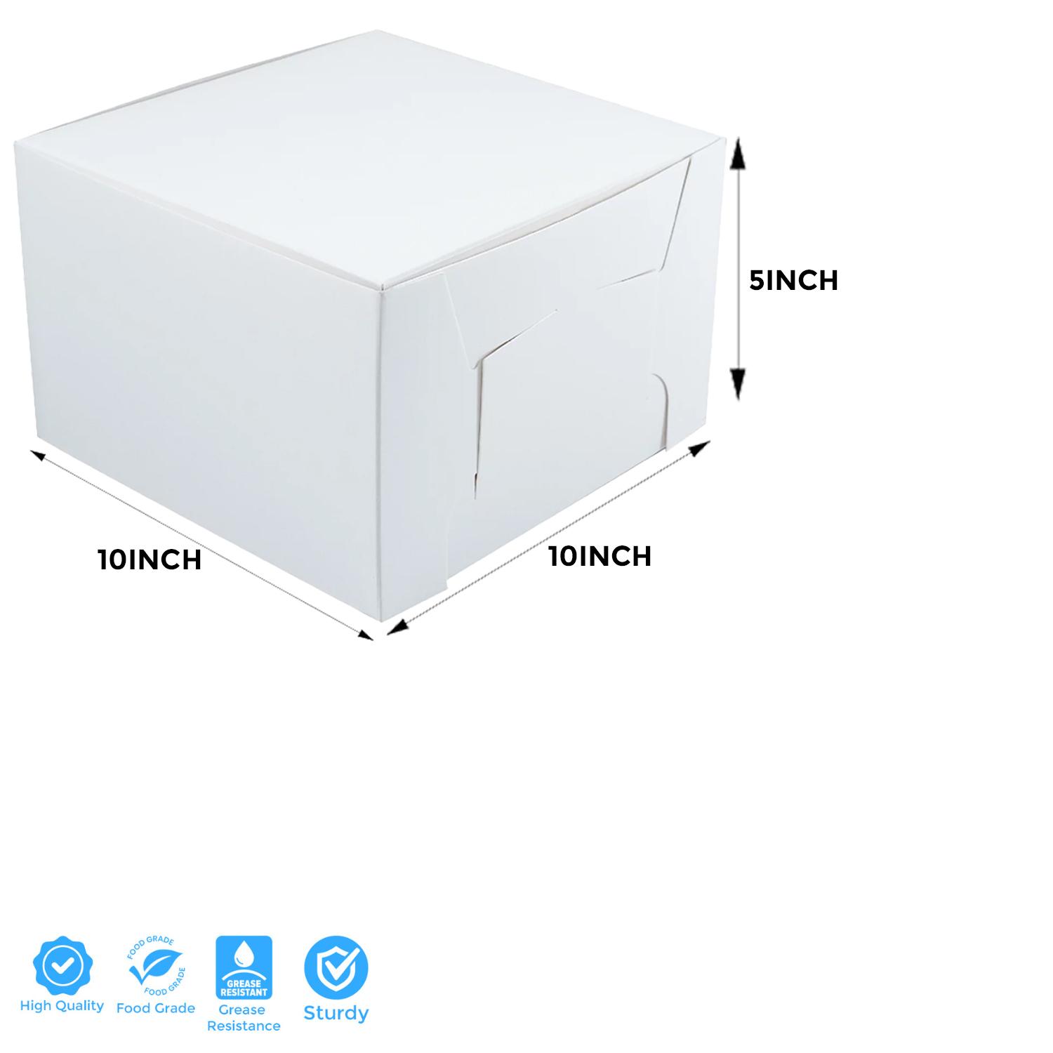 WHITE  10 X 10 X 5 INCHES CAKE BOX