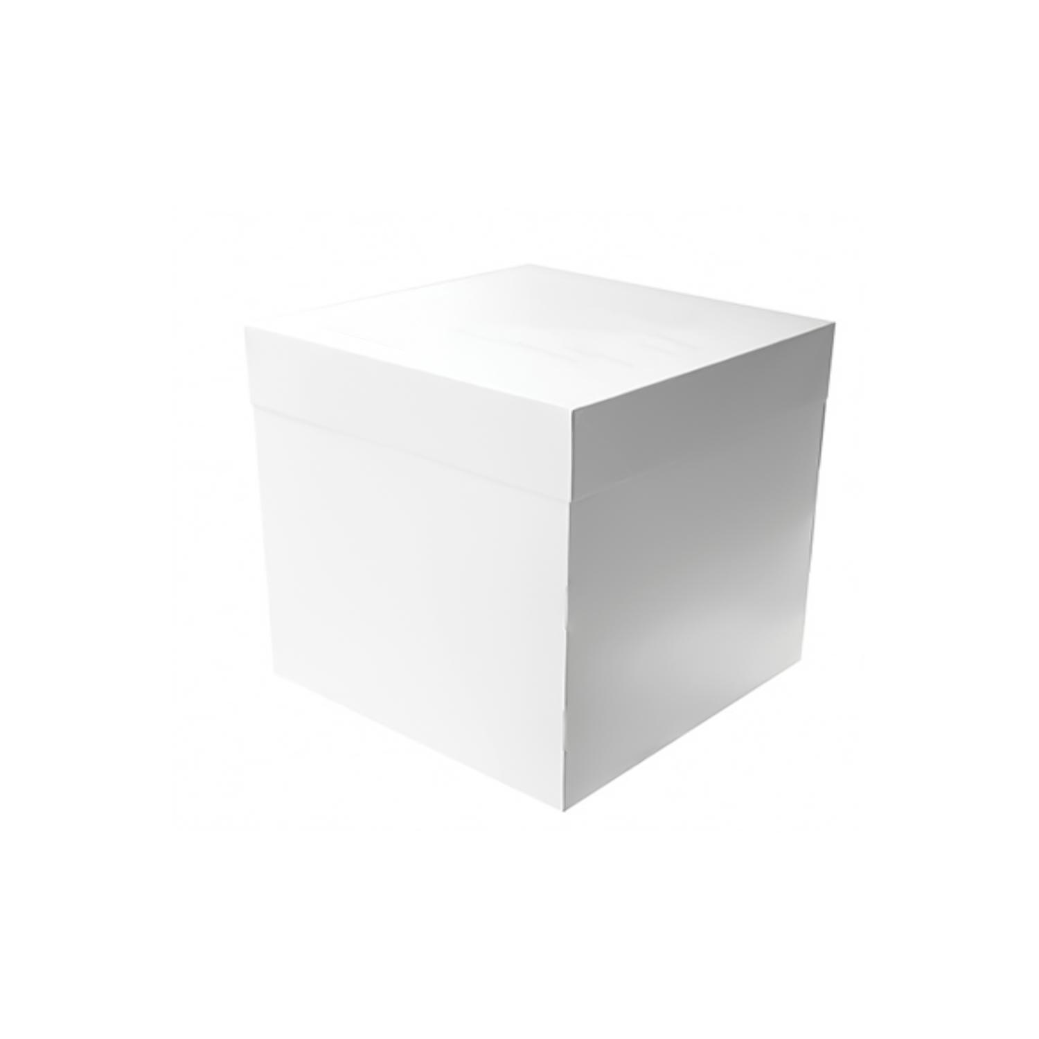 WHITE 10 X10 X10 INCH TALL BENTO CAKE BOX (WITH LID)