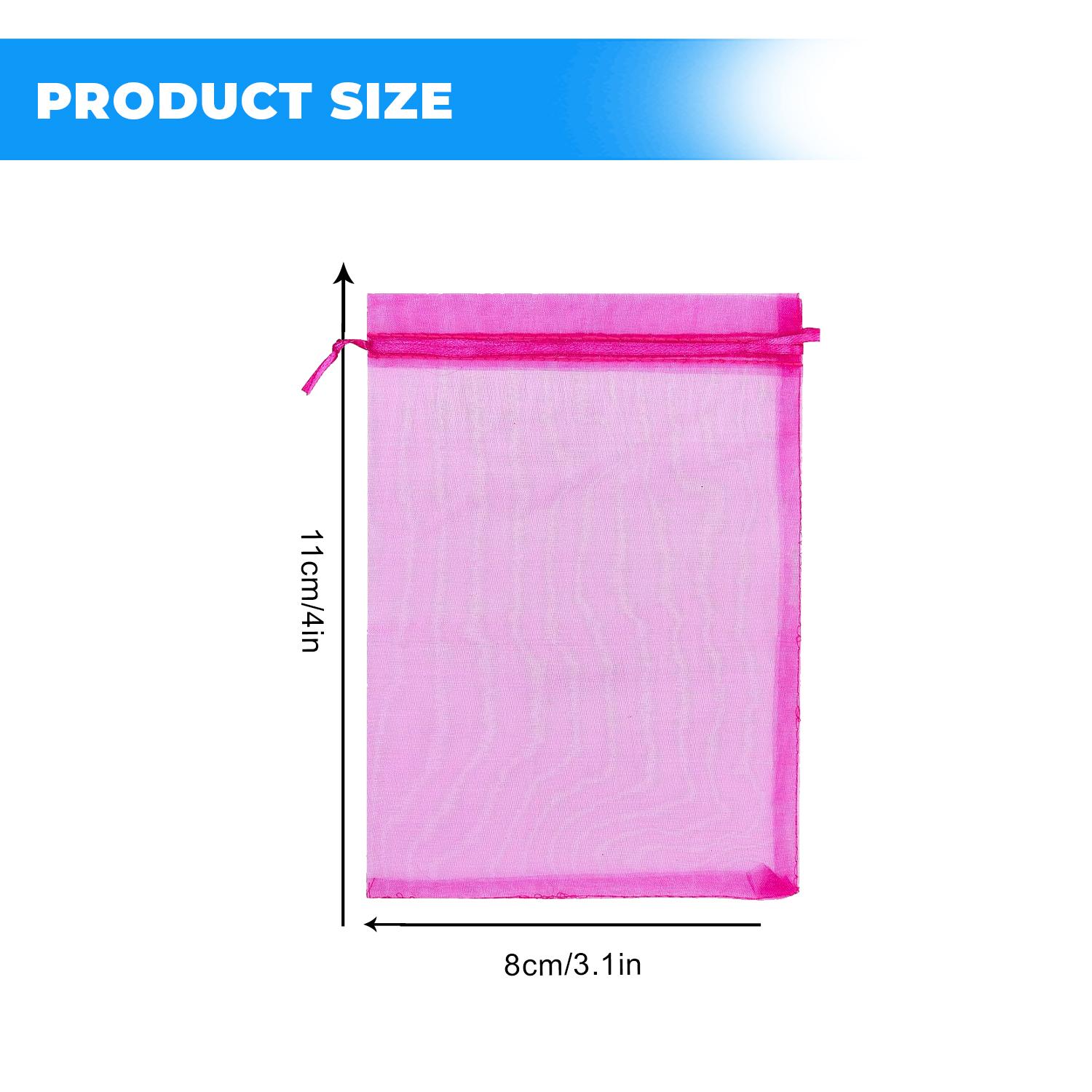 11 X 8CM ORGANZA BAGS CLOTH ELECTRIC PINK