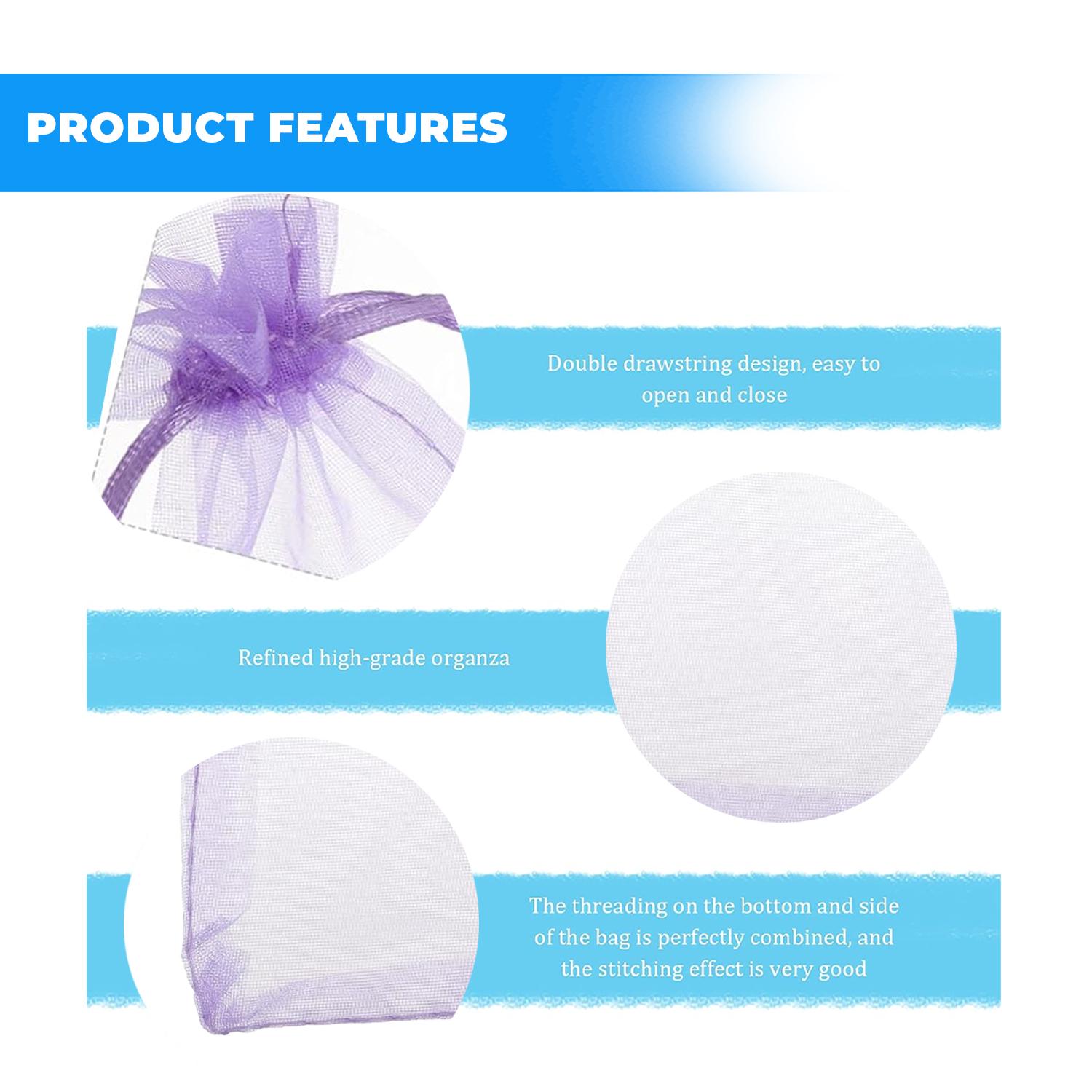 11 X 8CM ORGANZA BAGS CLOTH LILAC