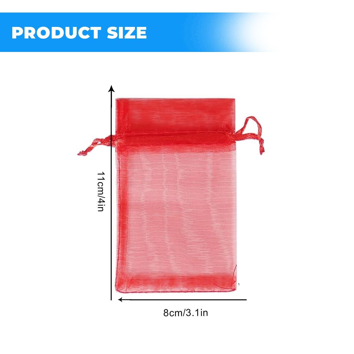 11 X 8CM ORGANZA BAGS CLOTH RED