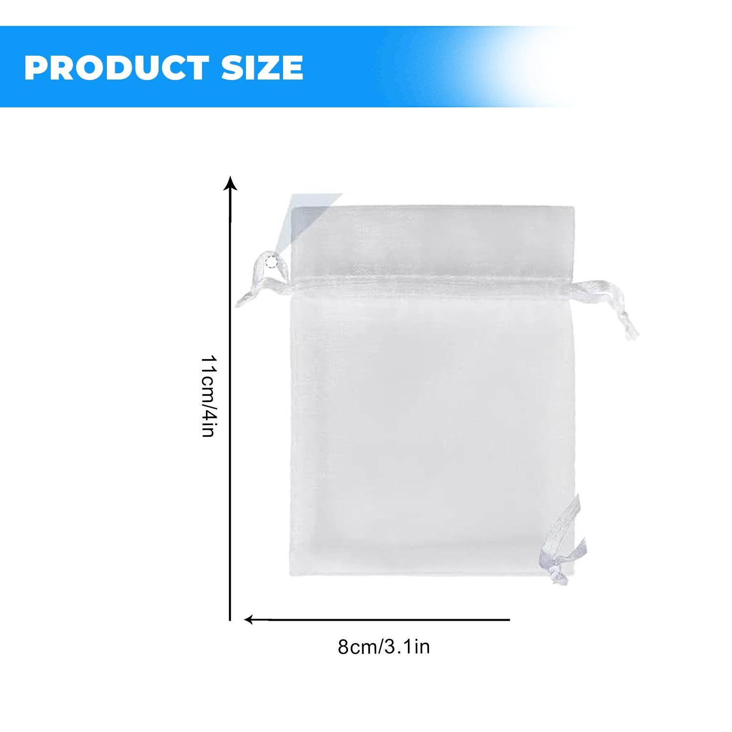 11 X 8CM ORGANZA BAGS CLOTH WHITE