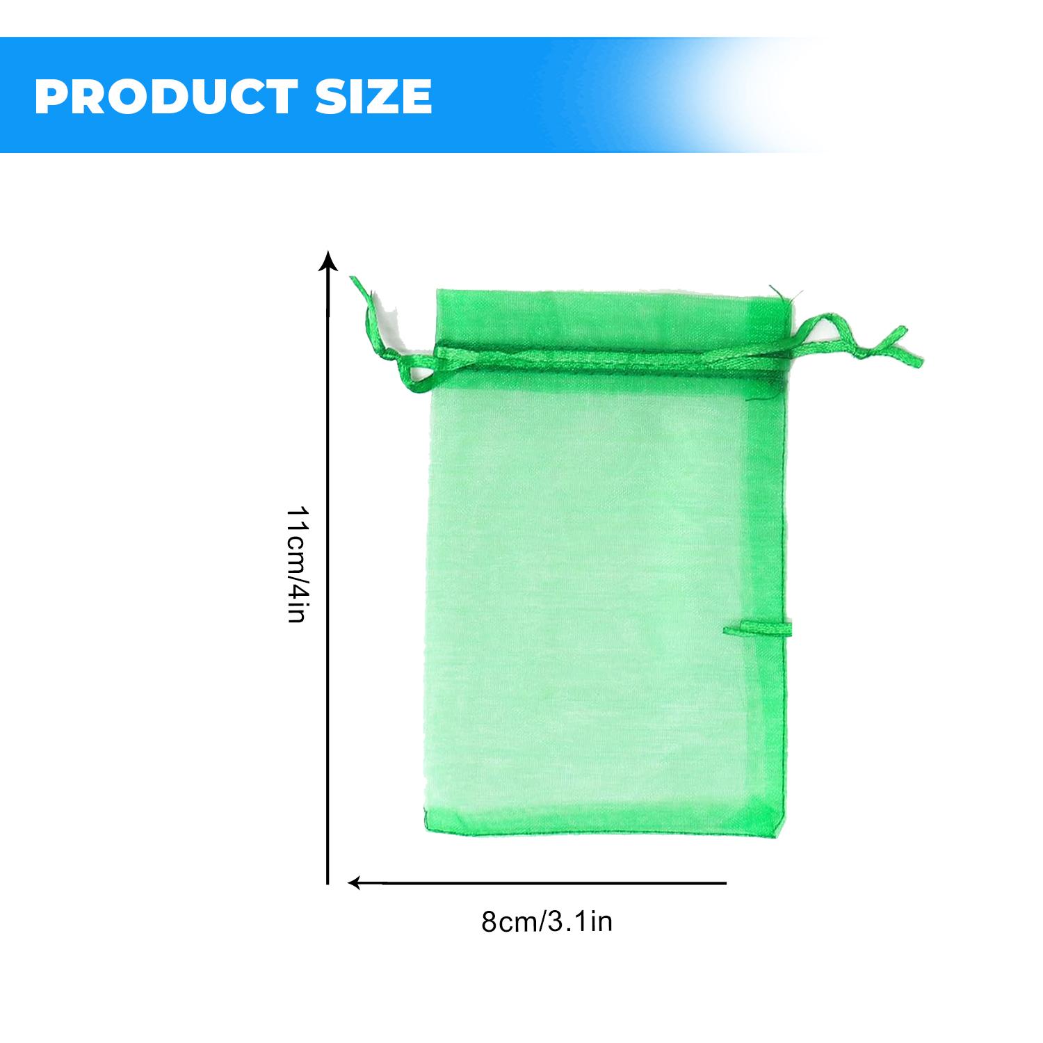 11 X 8CM ORGANZA BAGS CLOTH LEAF GREEN