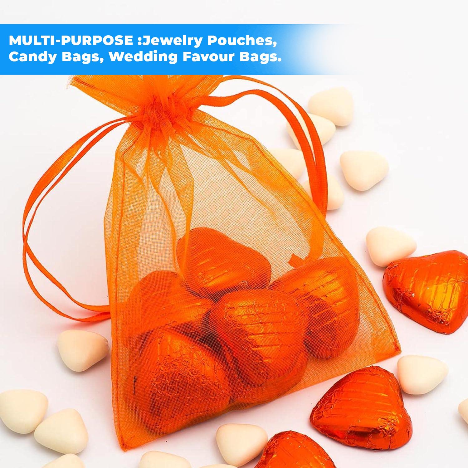 11 X 8CM ORGANZA BAGS CLOTH ORANGE