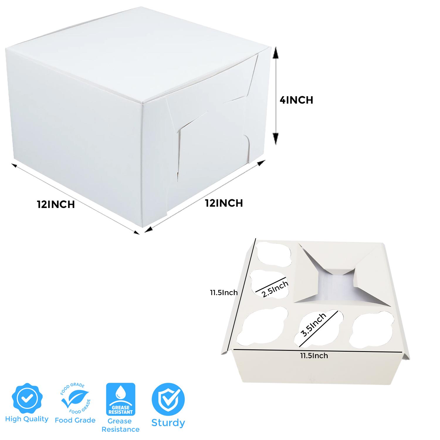 12'' X 12'' X 4'' WHITE Bento Cake Box