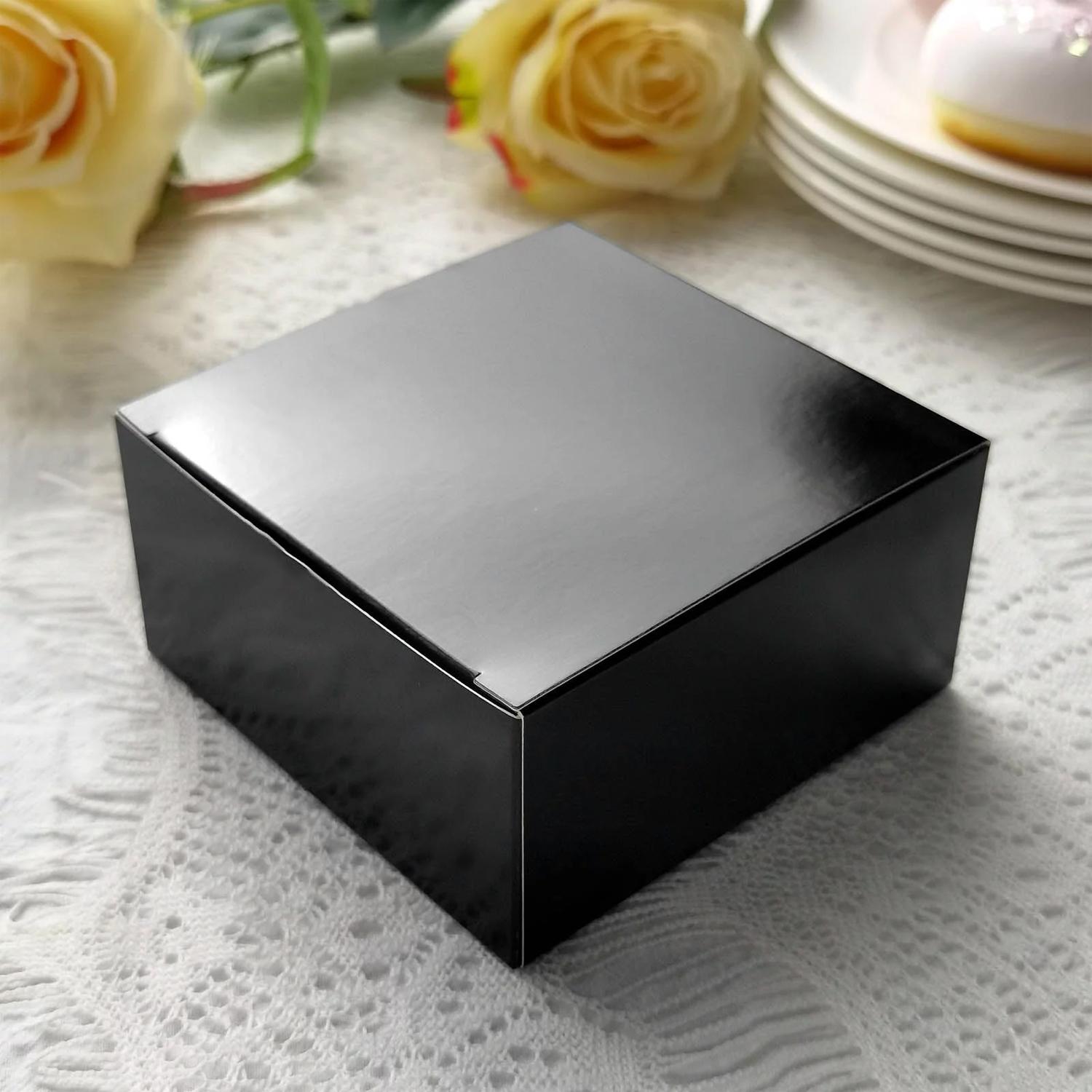 BLACK  12 X 12 X 4 INCHES Cake BOX