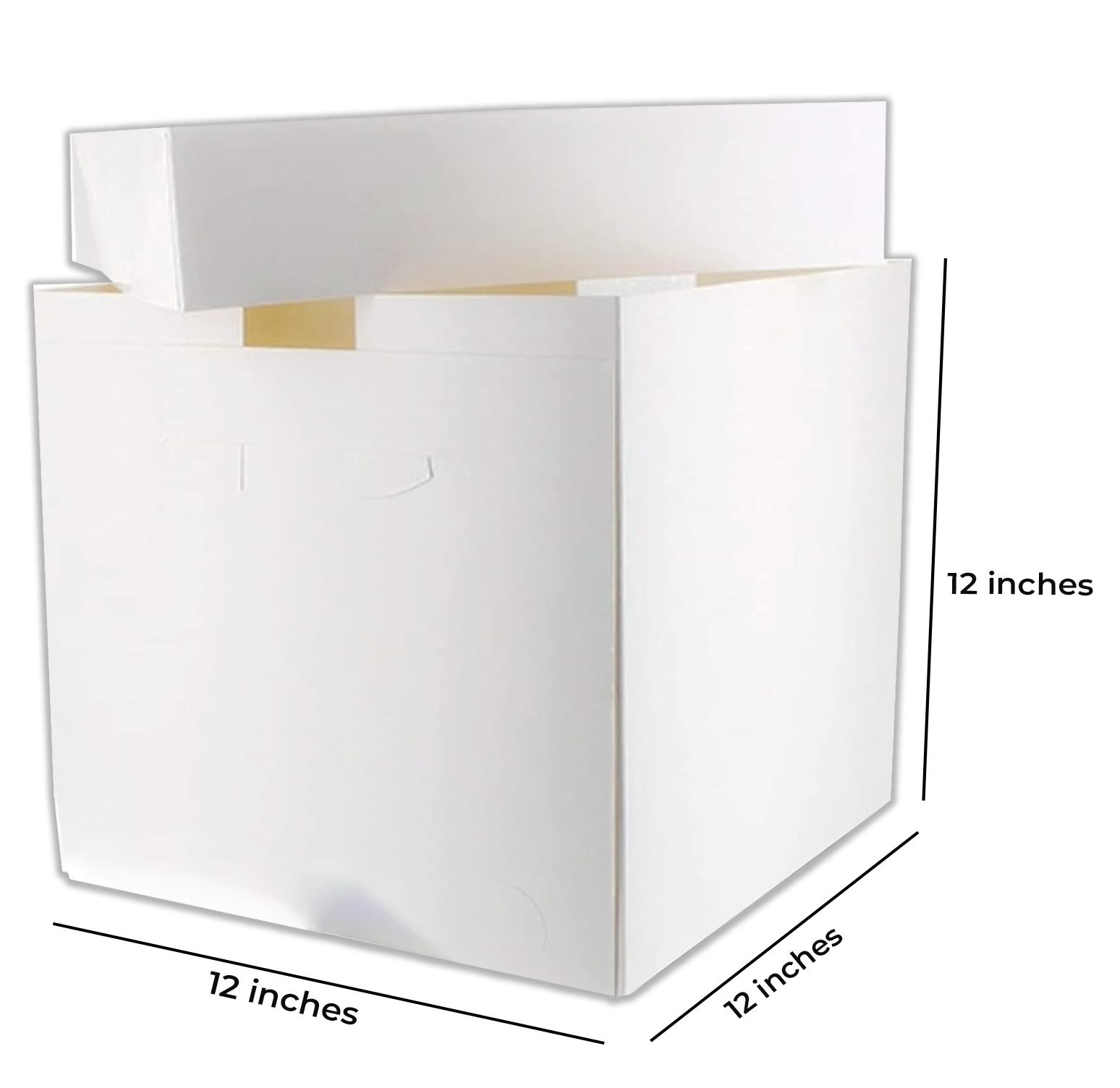 12" X12" X12" TALL WHITE CAKE BOX WITH LID