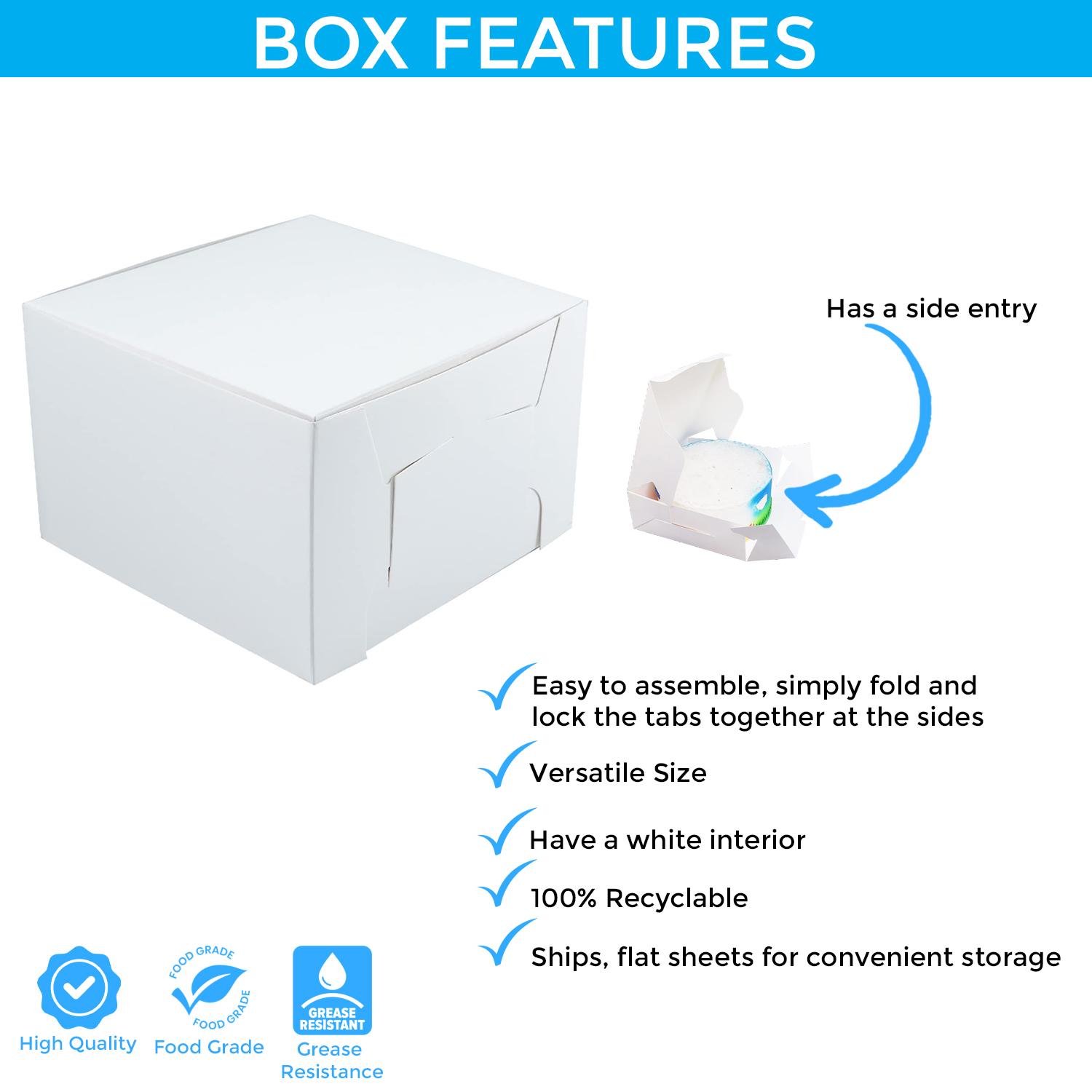 WHITE 16 X 16 X 5-INCES CAKE BOX