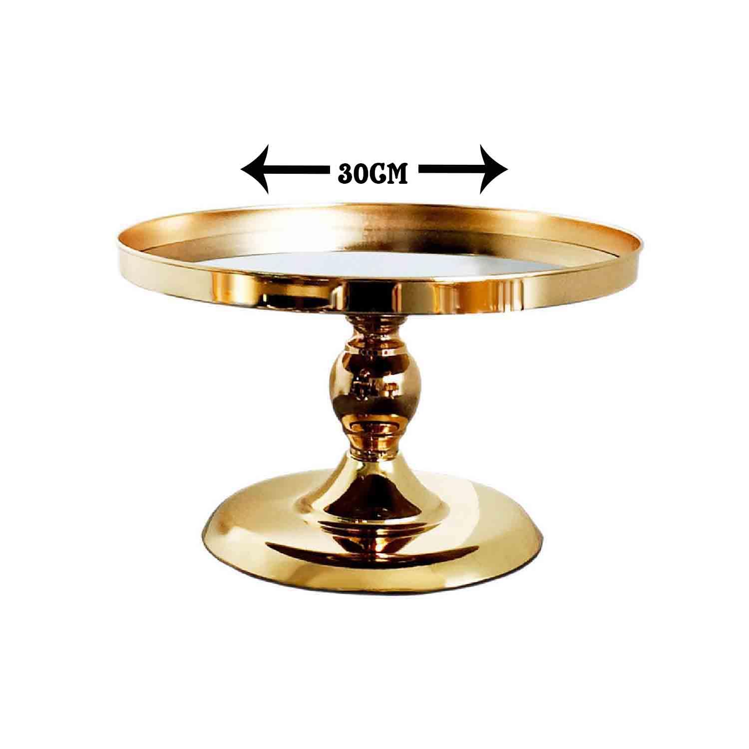 1PC GOLD MIRROR CAKE STAND 30CM