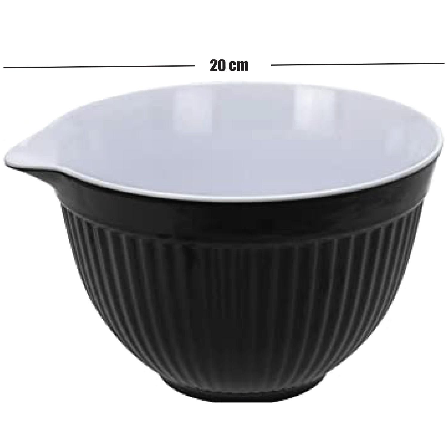 20CM MELAMINE MIXING BOWL BLACK