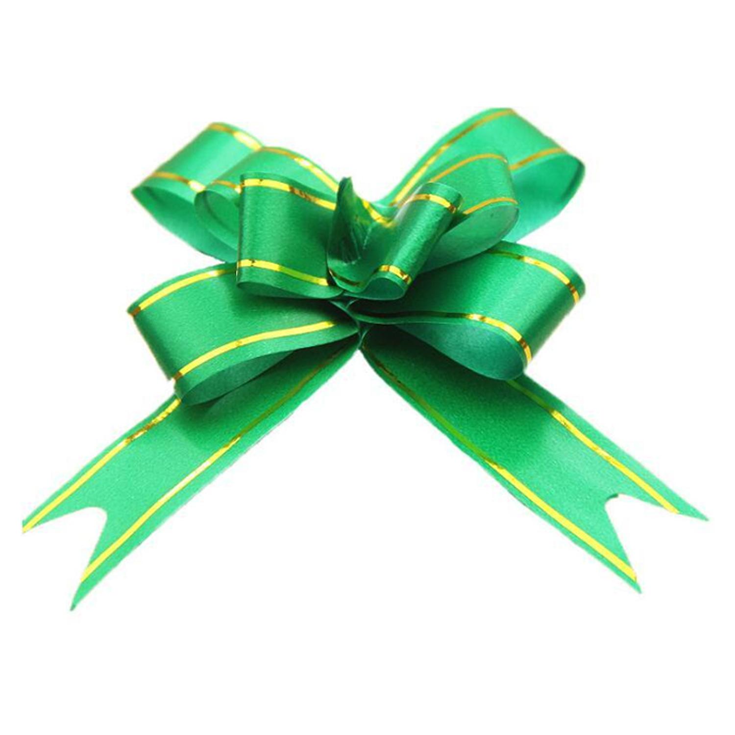 35CM PULL FLOWER RIBBON GREEN