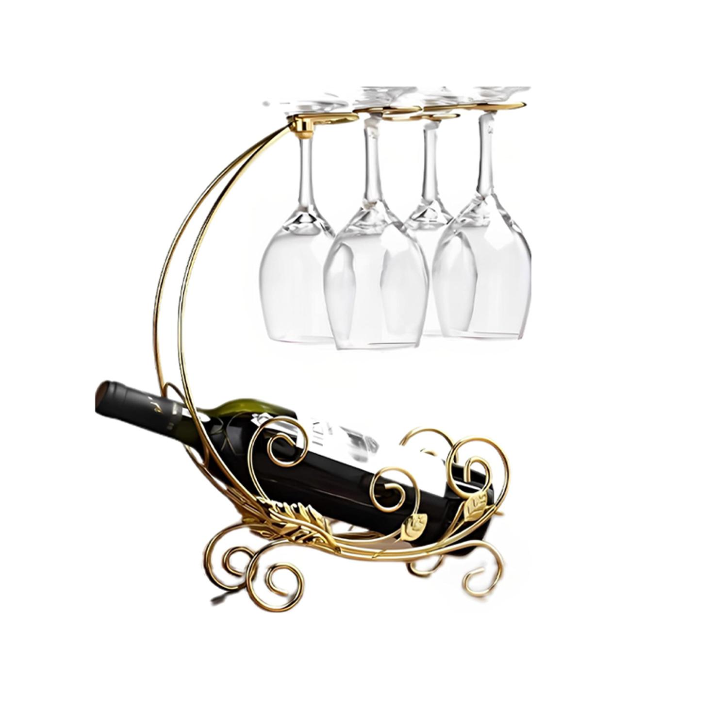 4 GLASS - FANTASEE MOON WINE HOLDER GOLD