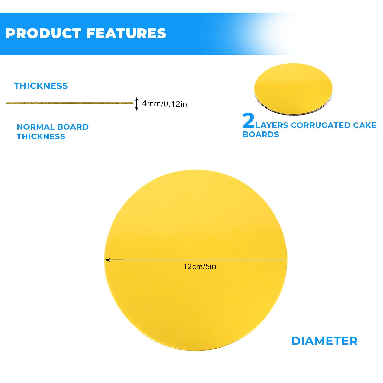 5'' ROUND SMOOTH GOLD CAKE BOARD