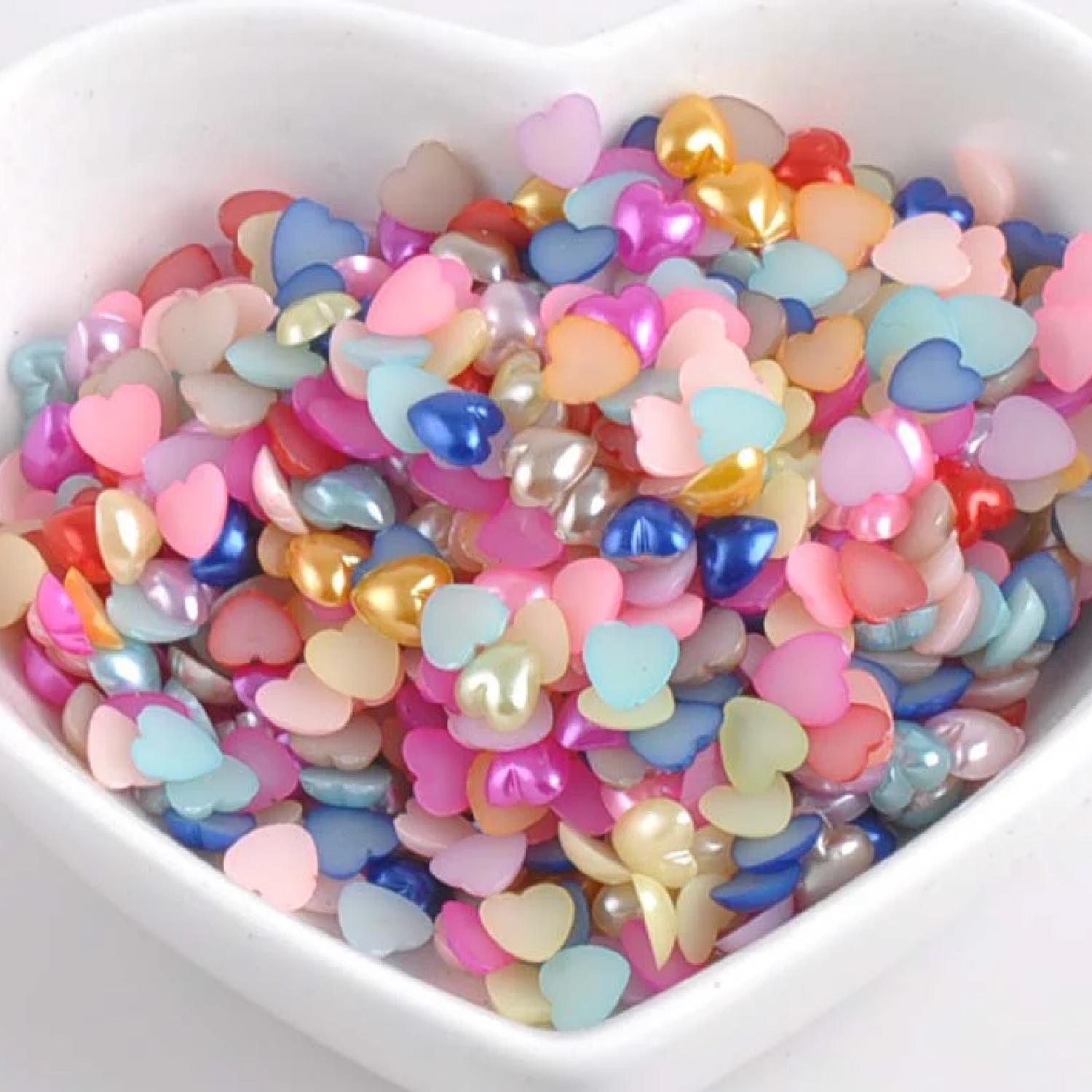 7MM ASSORTED HEART SHAPE SUGAR PEARLS 130GMS