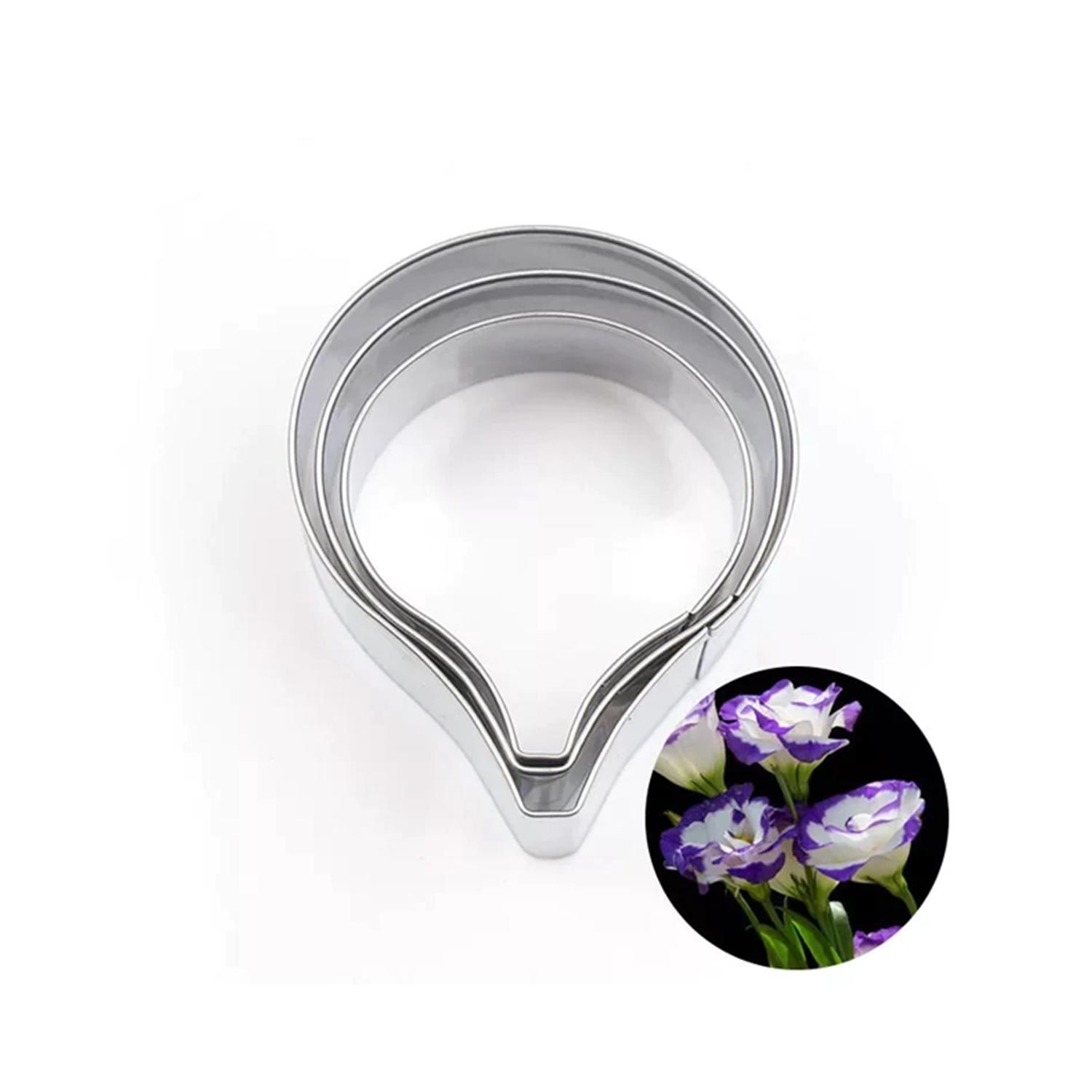 A332 3PCS STAINLESS STEEL LISIANTHUS FLOWER PETAL CUTTER