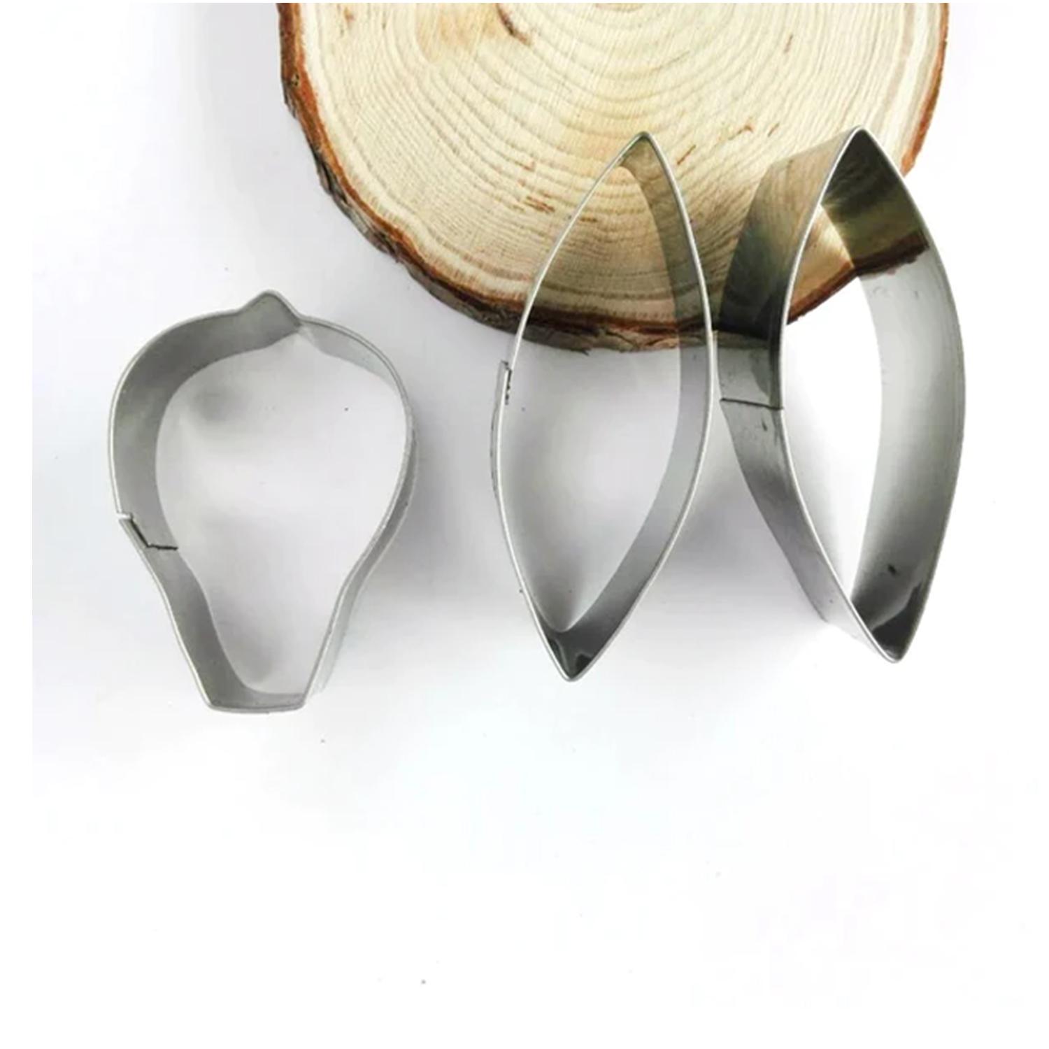 A337 3PCS STAINLESS STEEL CLEMATIS FLOWER PETAL CUTTER