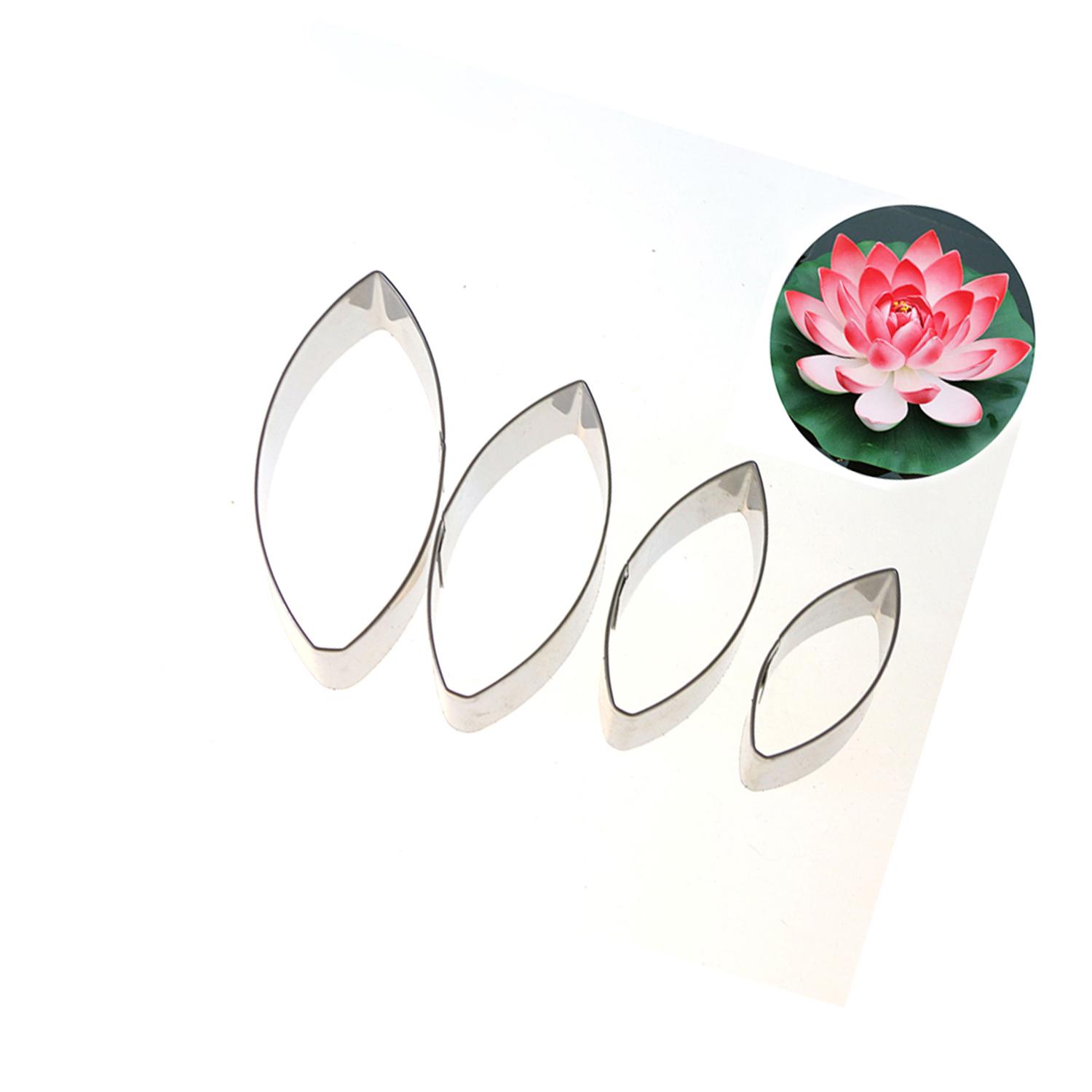 A342 4PCS STAINLESS STEEL WATER LILY PETAL CUTTER