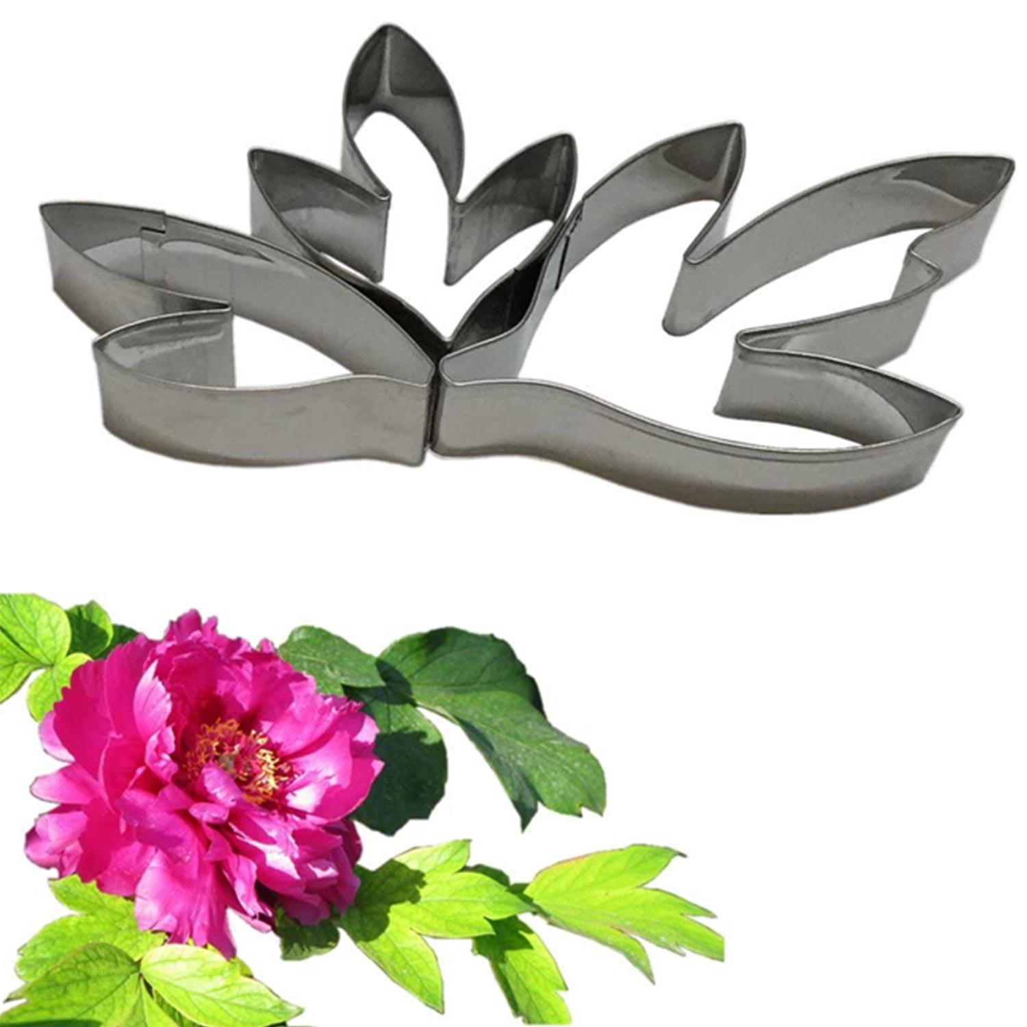 A389 3PCS STAINLESS STEEL PEONY FLOWER PETAL CUTTER SET