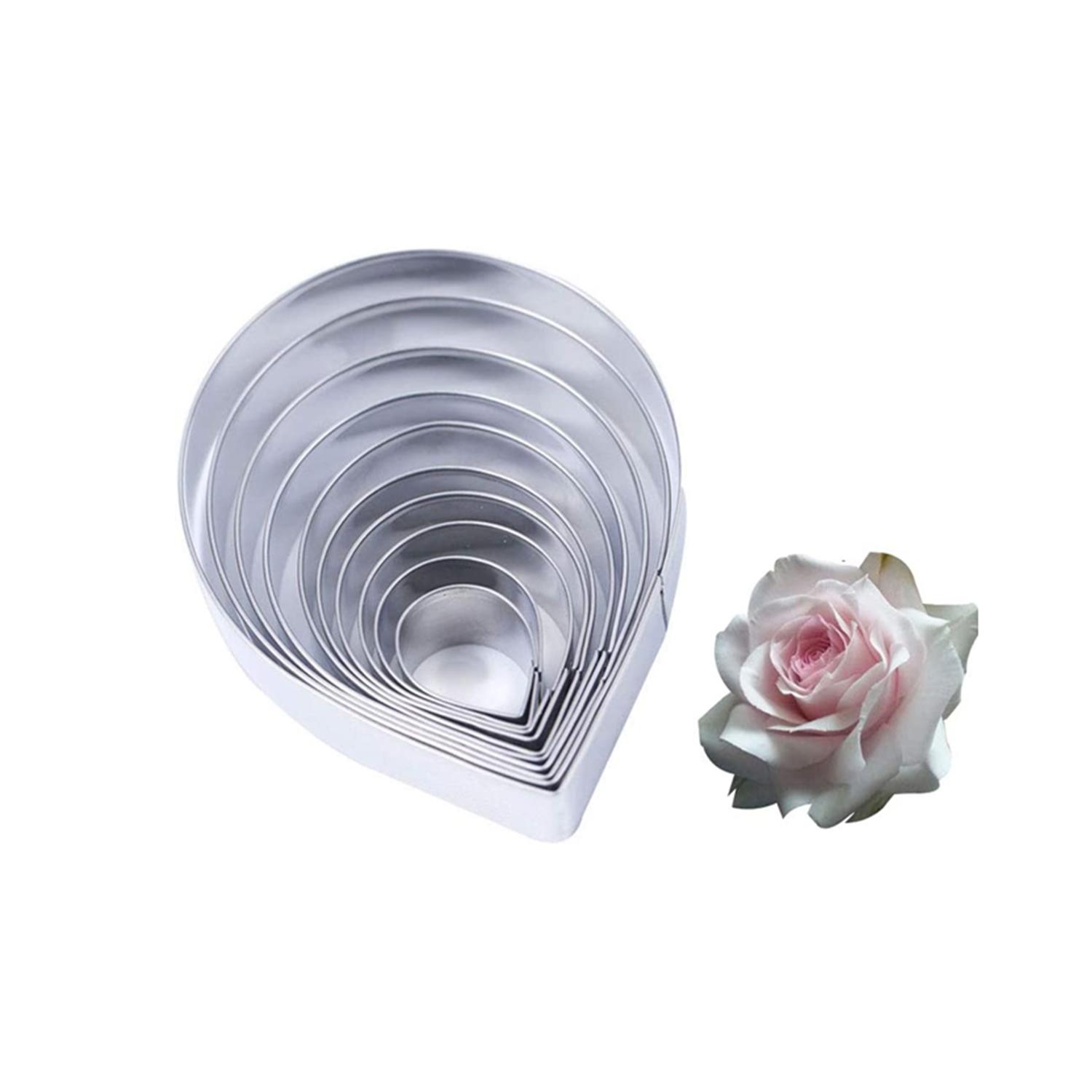 A405 STAINLESS STEEL BIG ROSE LEAF FLOWER CUTTER SET