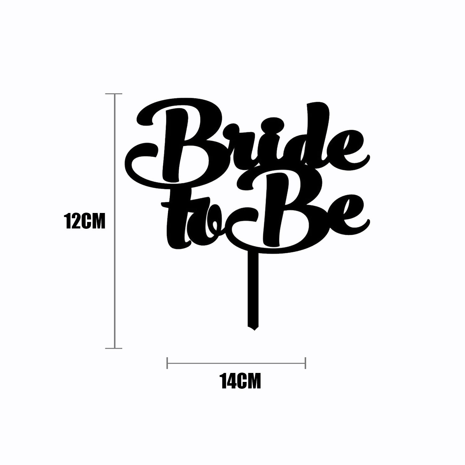 BLACK ACRYLIC BRIDAL SHOWER TOPPER BRIDE TO BE