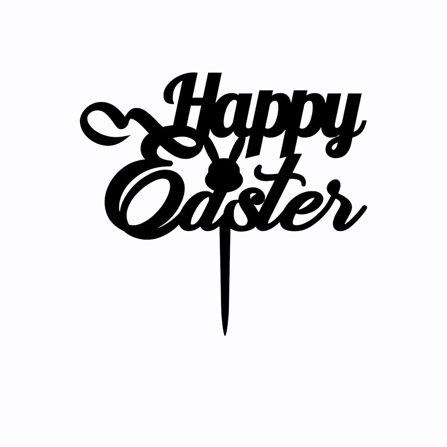 BLACK ACRYLIC HAPPY EASTER TOPPER NO 01