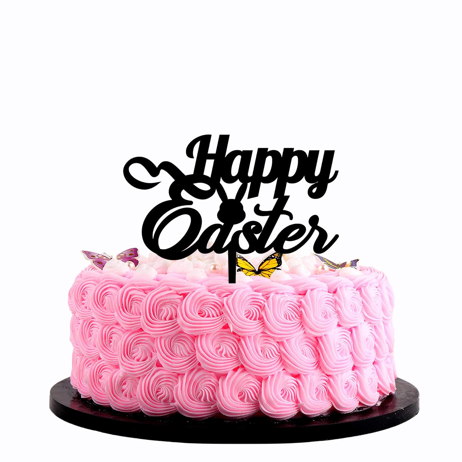 BLACK ACRYLIC HAPPY EASTER TOPPER NO 01