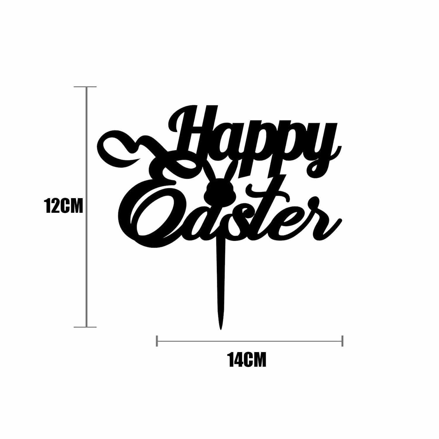 BLACK ACRYLIC HAPPY EASTER TOPPER NO 01