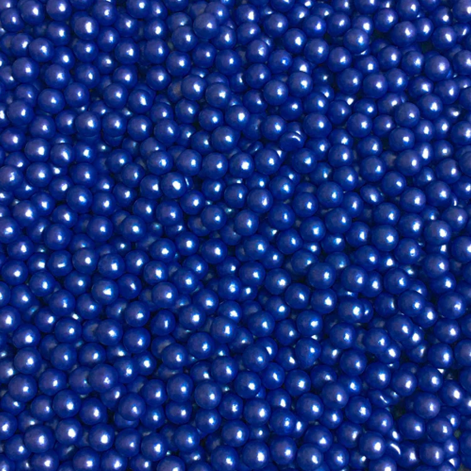 BLUE SUGAR PEARLS 4MM 500GMS