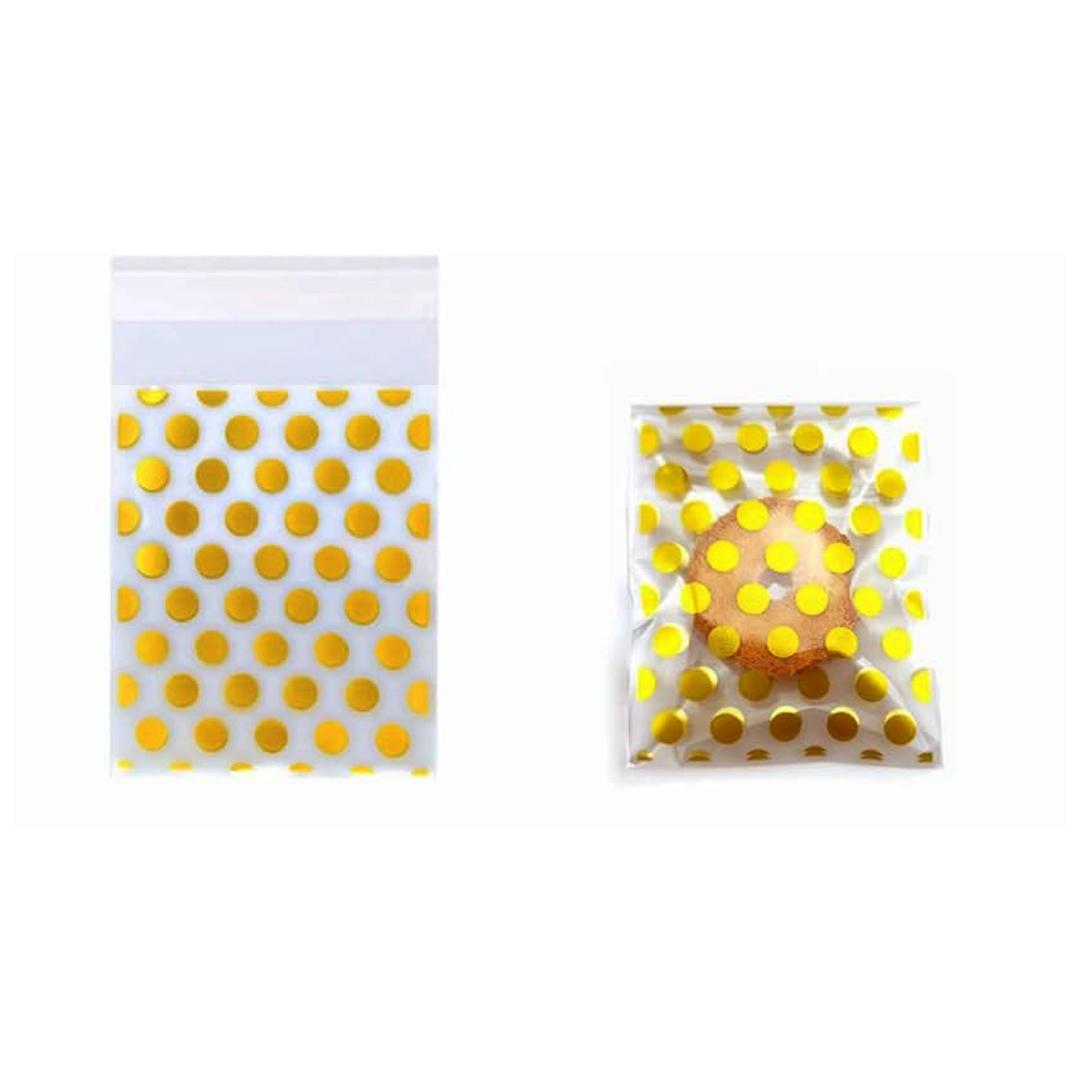 CELLOPHANE PAPER POLKA GOLD 1PC