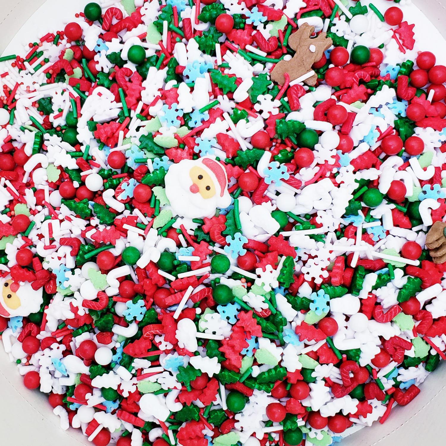 CHRISTMAS SNOWFLAKE PEARL MIX SPRINKLES 1KG