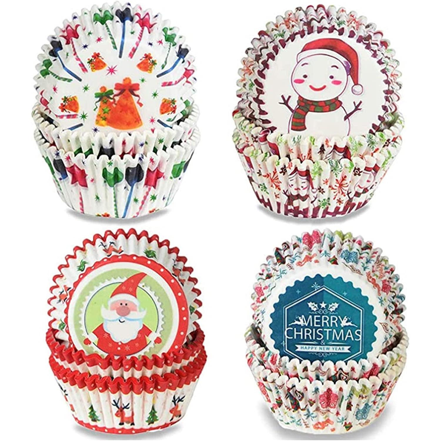 CHRISTMAS THEMED 110MM CUPCAKE LINERS 100PCS