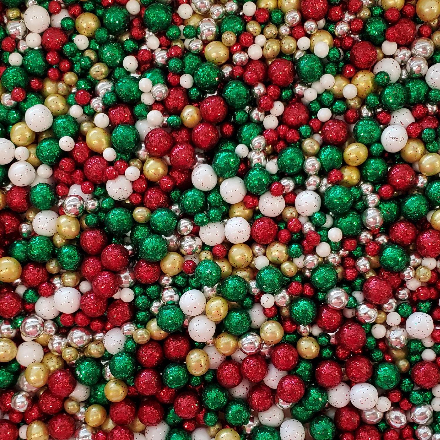 CHRISTMAS SILVER BALLS PEARL MIX SPRINKLES 15GMS