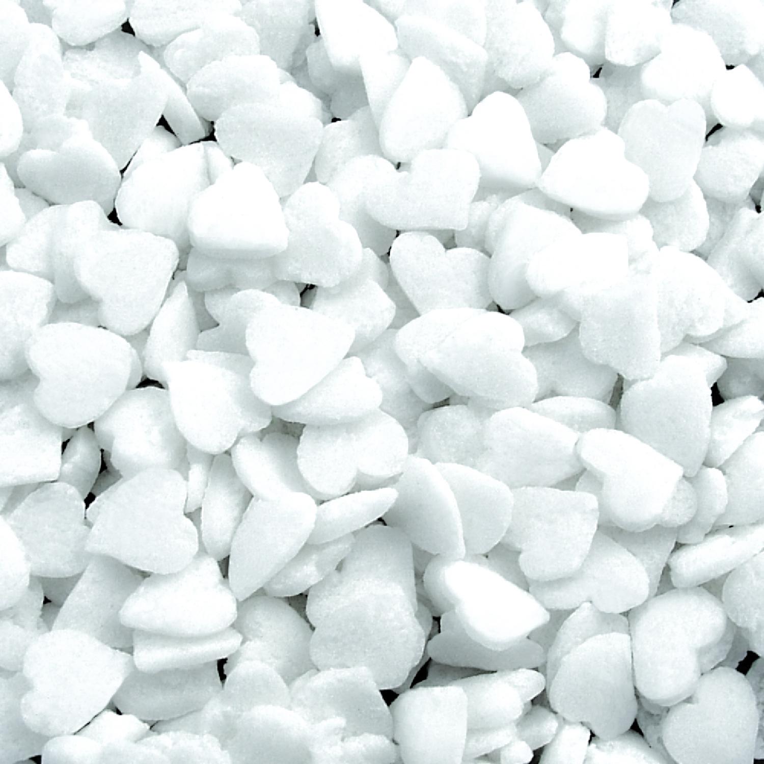 CHRISTMAS WHITE HEARTS PEARL MIX SPRINKLES 1KG