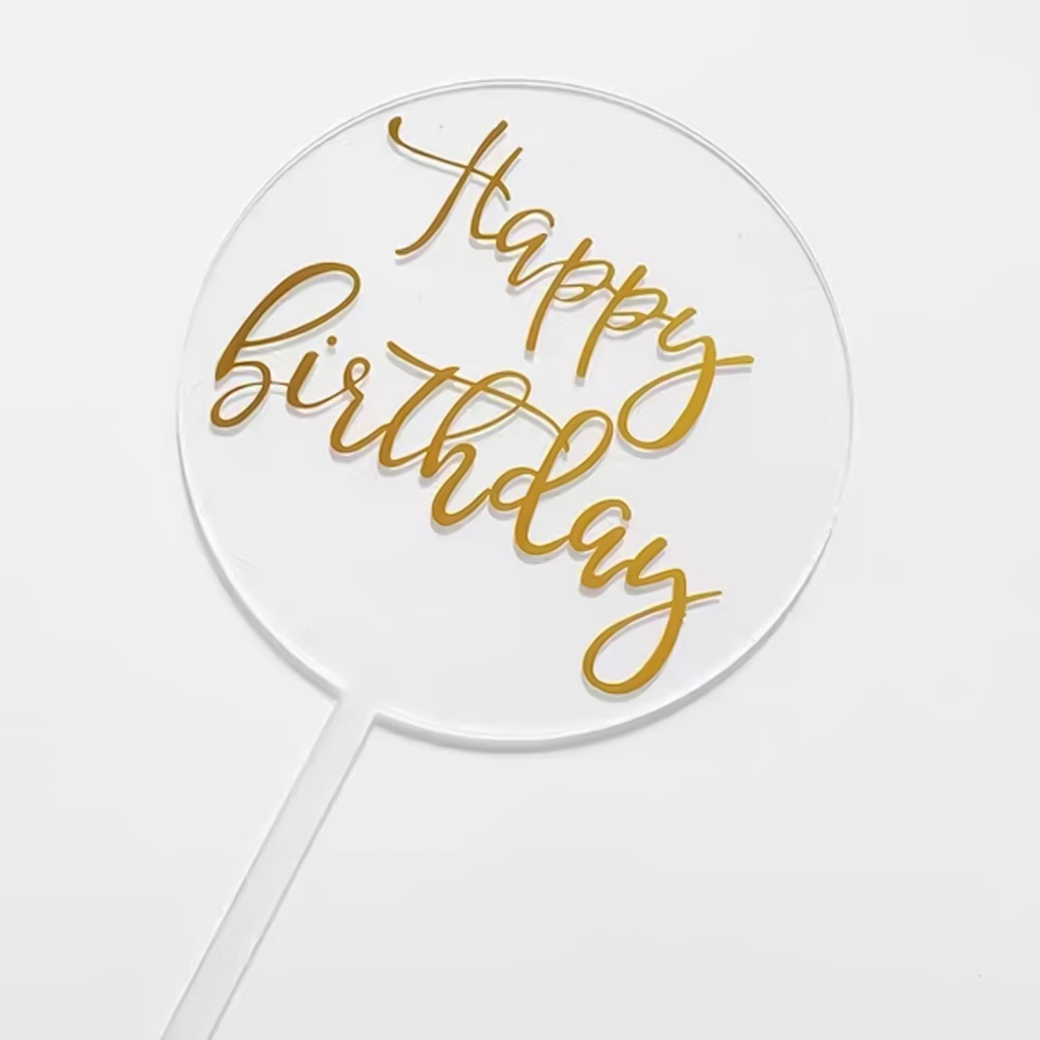 CLEAR ACRYLIC HAPPY BIRTHDAY TOPPER 01