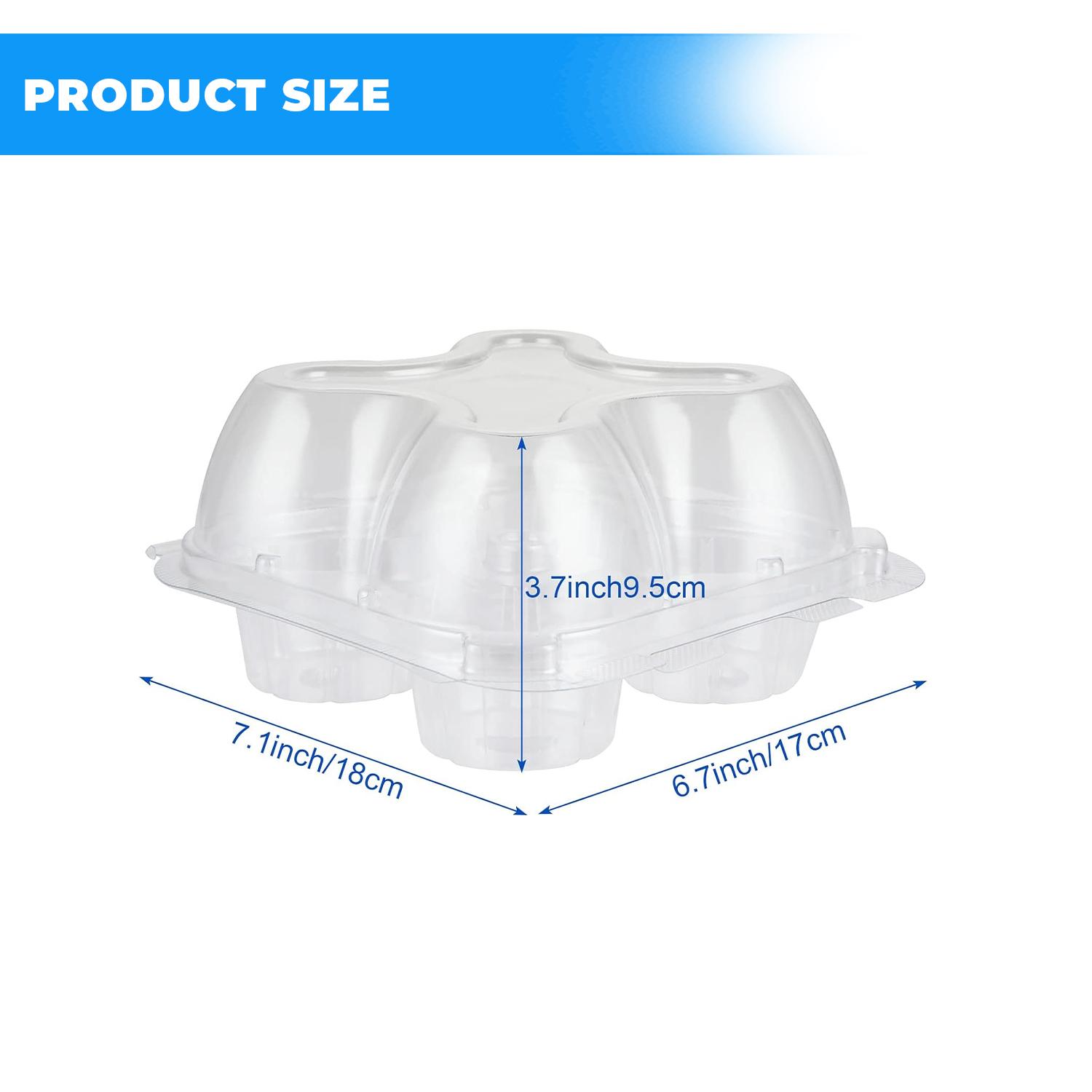 CLEAR PLASTIC CUPCAKE CONTAINER 4 CUP 110MM