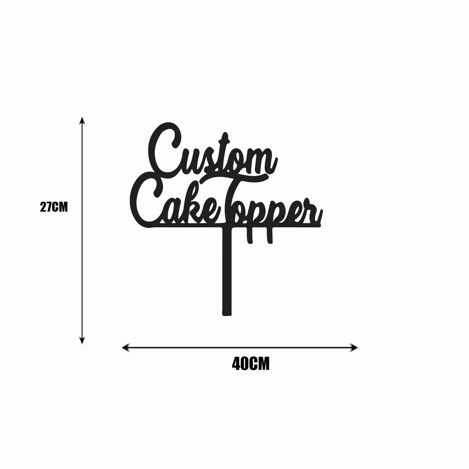 CUSTOMIZED BLACK ACRYLIC TOPPER 40CM X 27CM