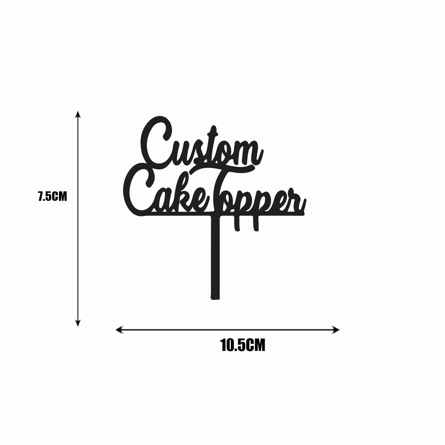 CUSTOMIZED BLACK ACRYLIC TOPPER 7.5CM X 10.5CM