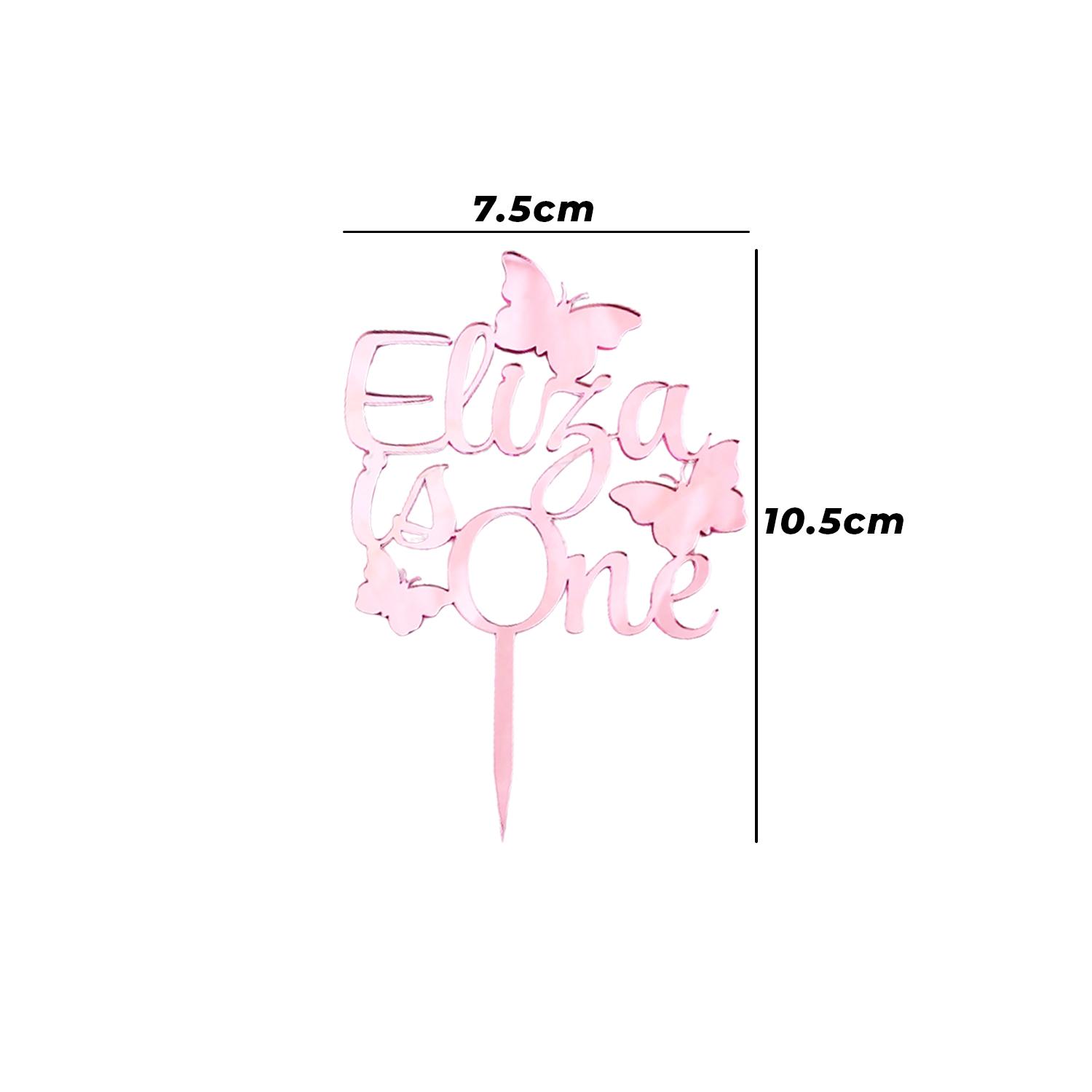 CUSTOMIZED MIRROR PINK ACLYRIC TOPPER 7.5CM X 10.5CM