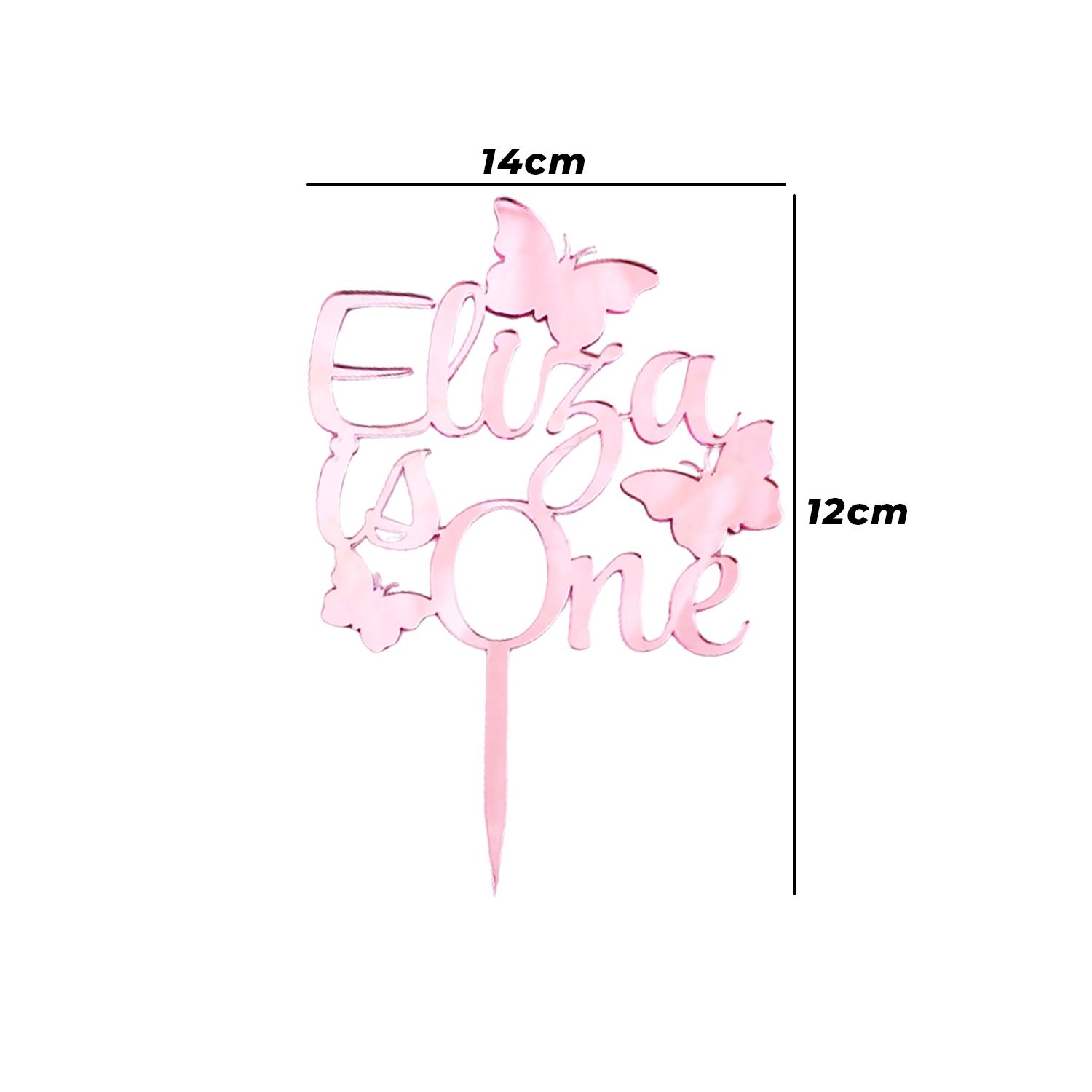 CUSTOMIZED MIRROR PINK ACRYLIC TOPPER 14CM X 12CM