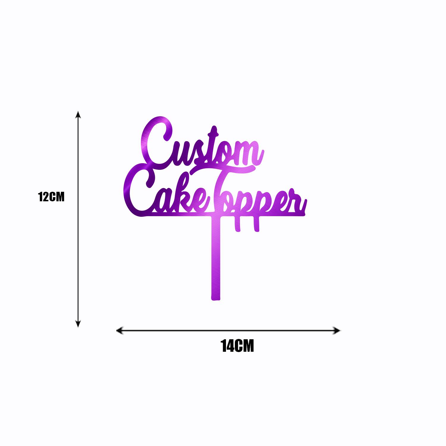 CUSTOMIZED MIRROR PURPLE ACRYLIC TOPPER 14CM X 12CM