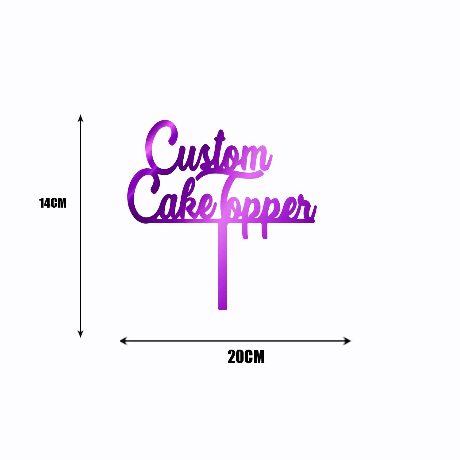 CUSTOMIZED MIRROR PURPLE ACRYLIC TOPPER 14CM X 20CM