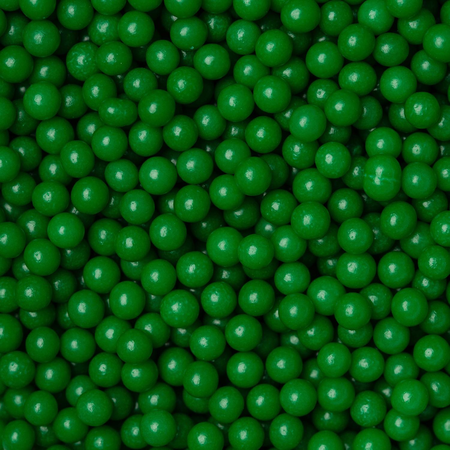 DARK GREEN SUGAR PEARLS 4MM 500GMS