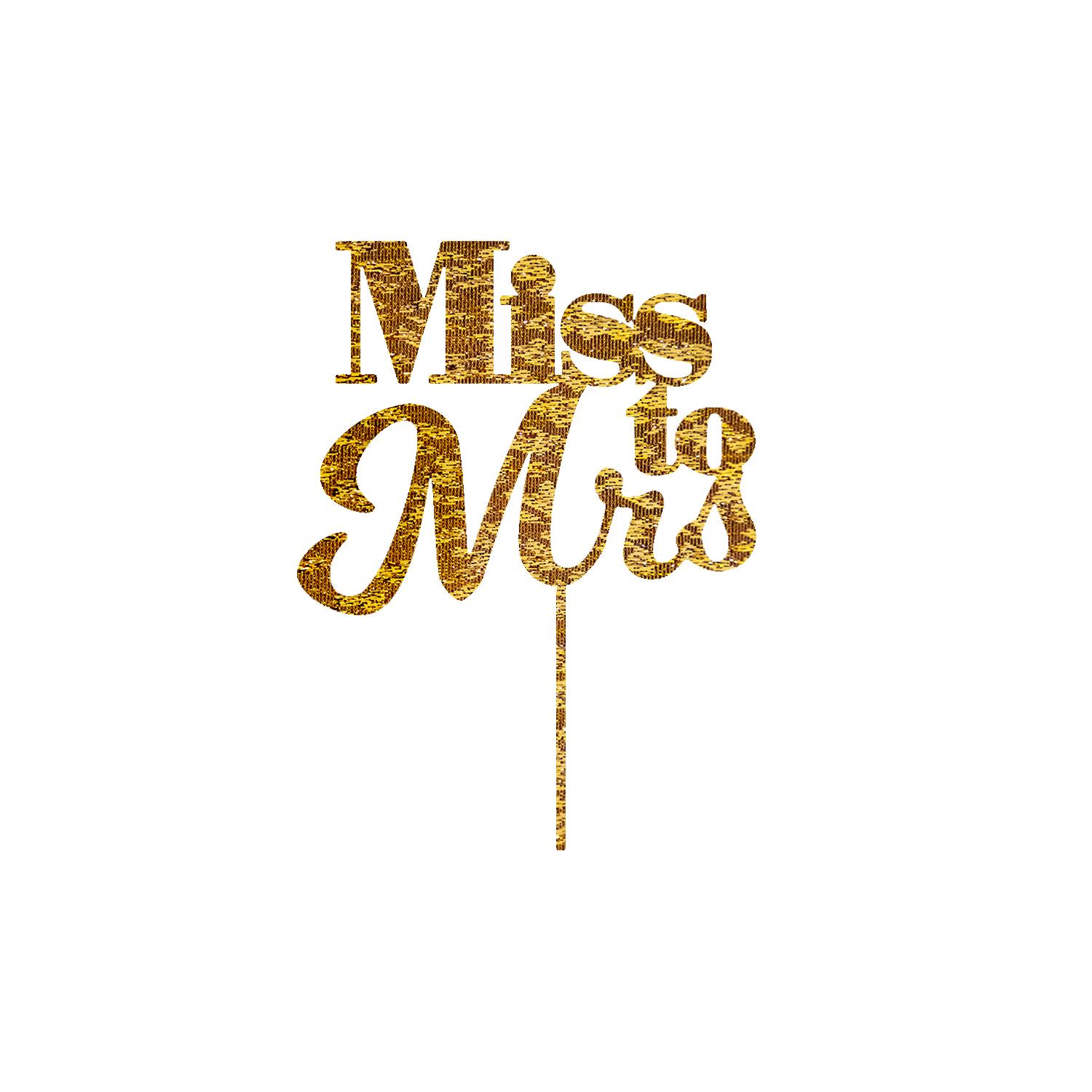 GOLD GLITTER BRIDAL SHOWER TOPPER FROM MISS TO MRS