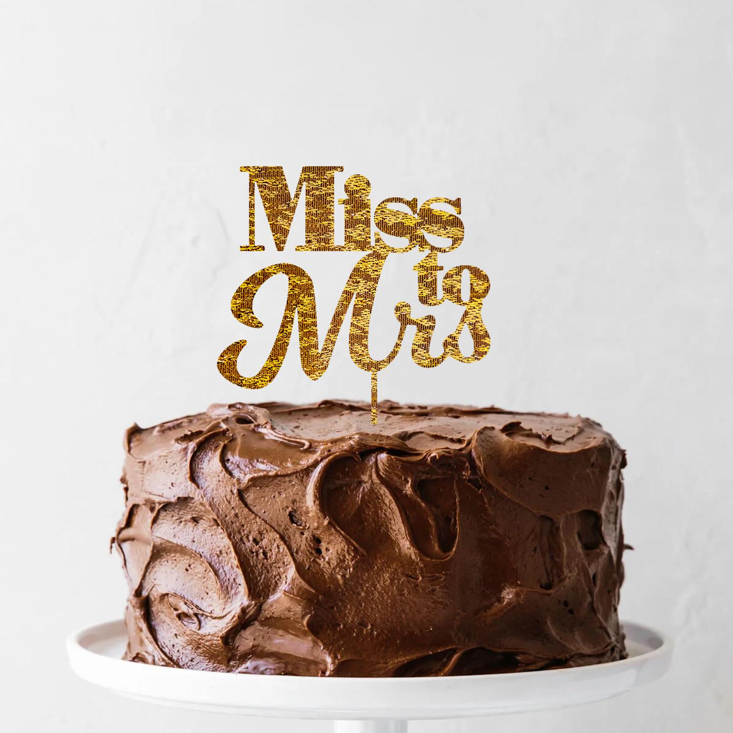 GOLD GLITTER BRIDAL SHOWER TOPPER FROM MISS TO MRS