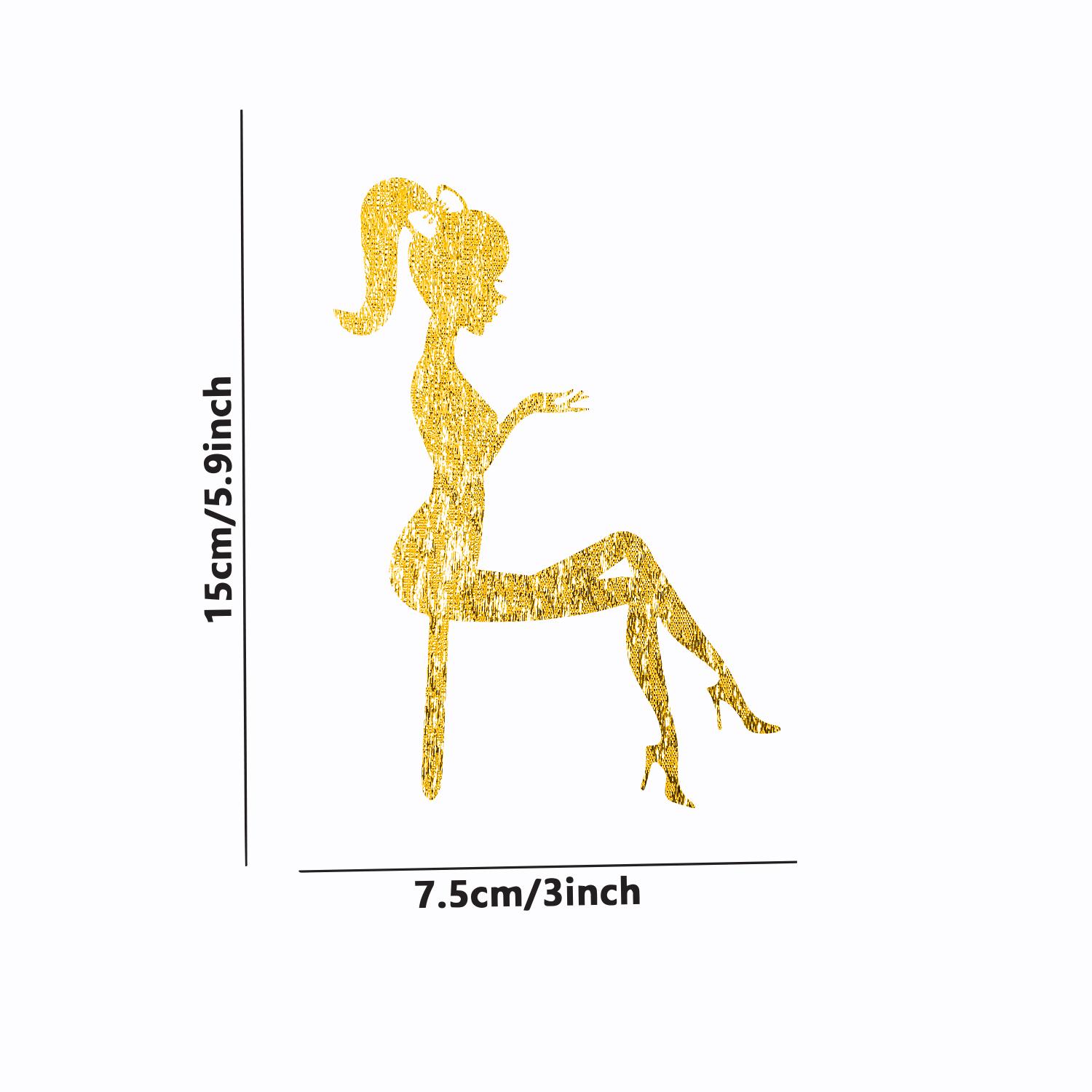 GOLD GLITTER LADY SILHOUETTE TOPPER