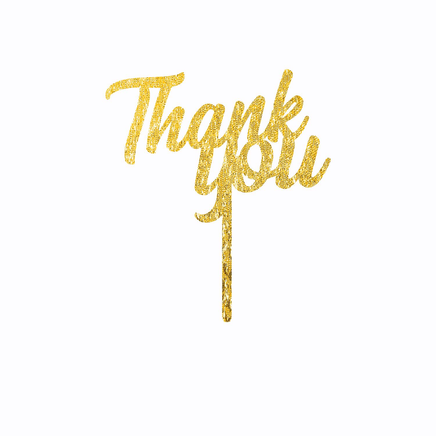 GOLD GLITTER THANK YOU TOPPER