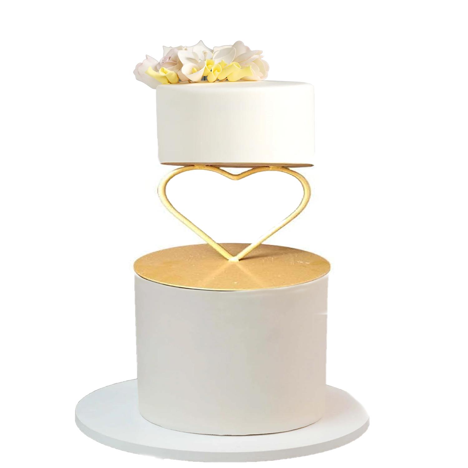 GOLD HEART SHAPED TIER SEPARATOR 6'' X 6''